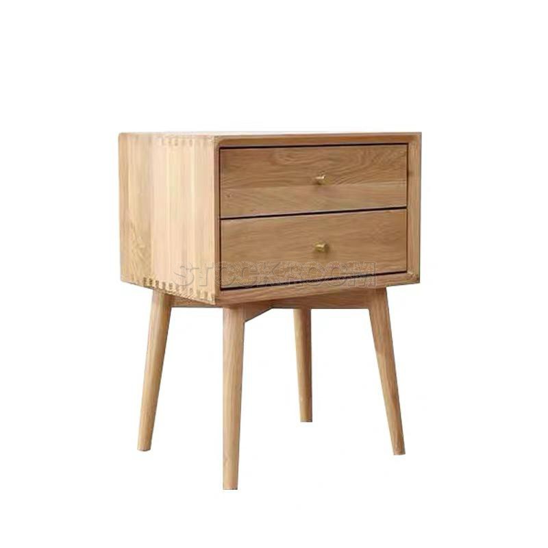 Lambert Solid Oak Wood Bedside Table & Night Stand