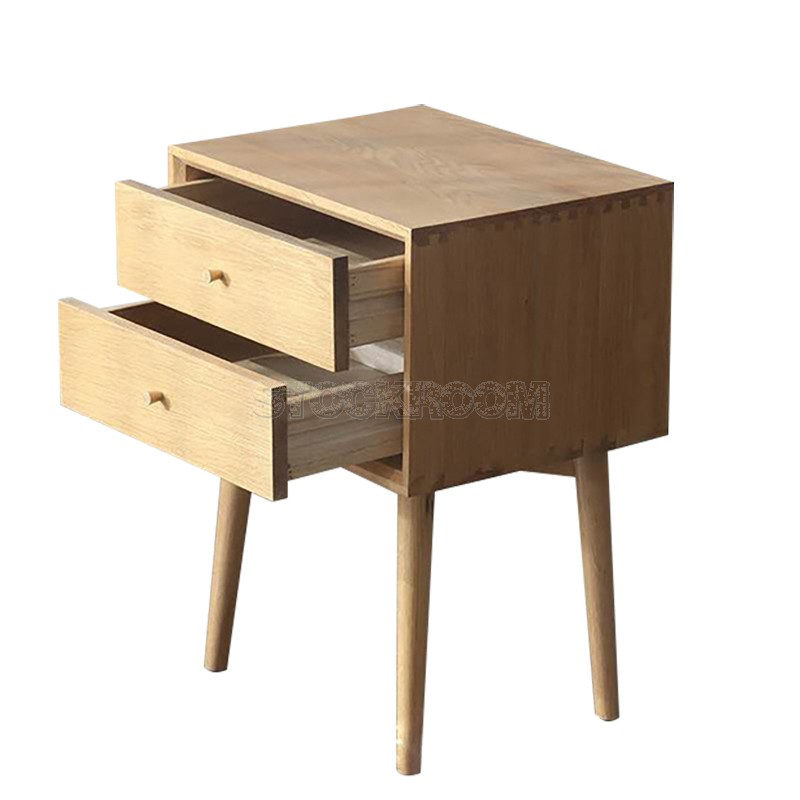 Lambert Solid Oak Wood Bedside Table & Night Stand