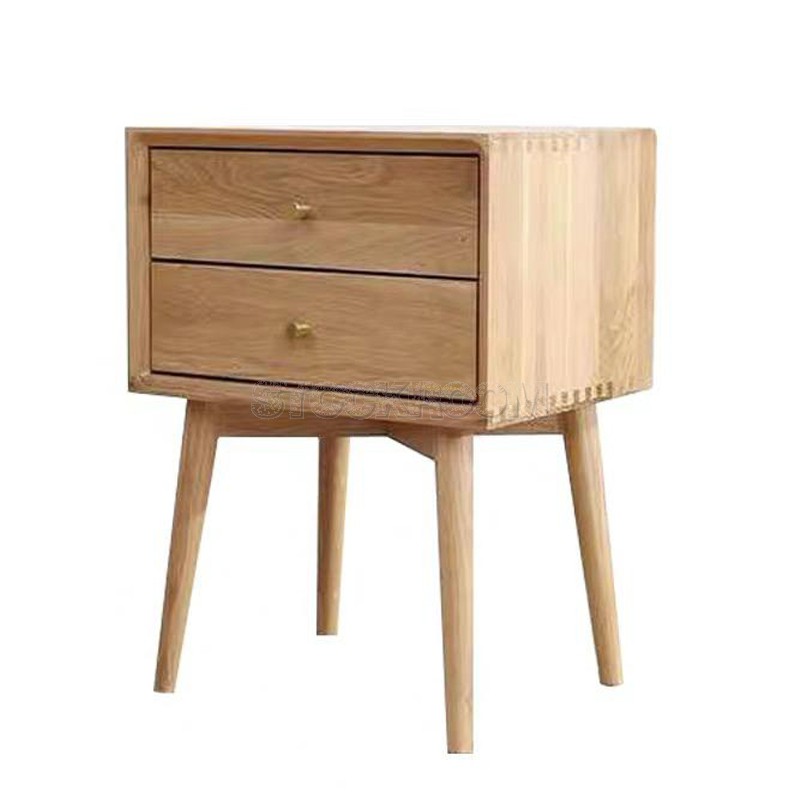 Lambert Solid Oak Wood Bedside Table & Night Stand