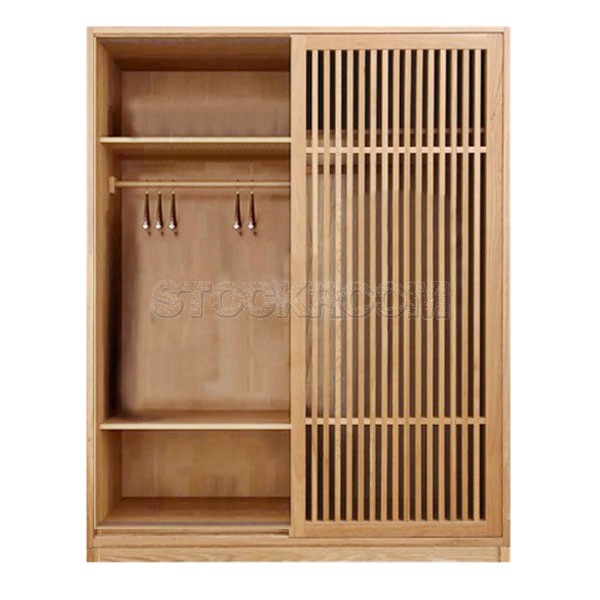 Hughes Solid Oak Sliding Door Wardrobe