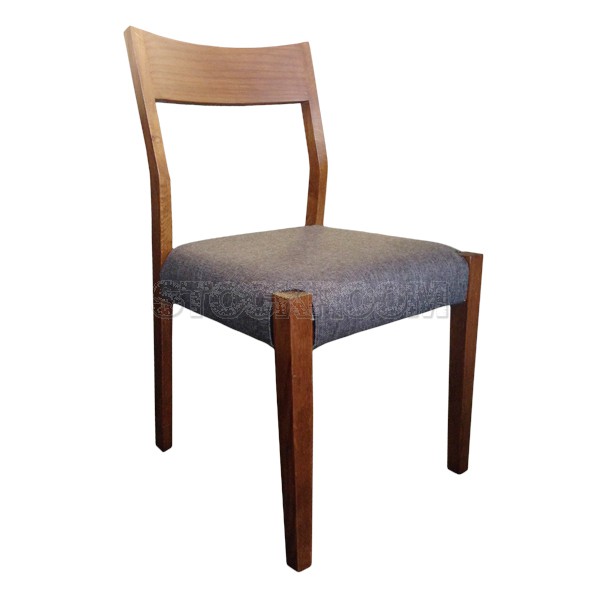 Laverni Solid Oak Wood Dining Chair - Upholstered