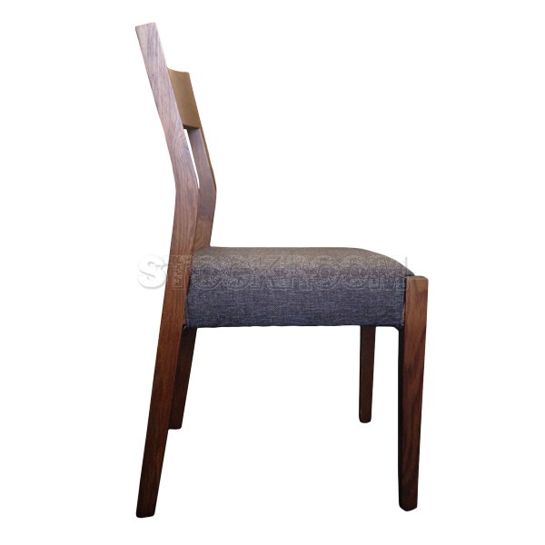 Laverni Solid Oak Wood Dining Chair - Upholstered