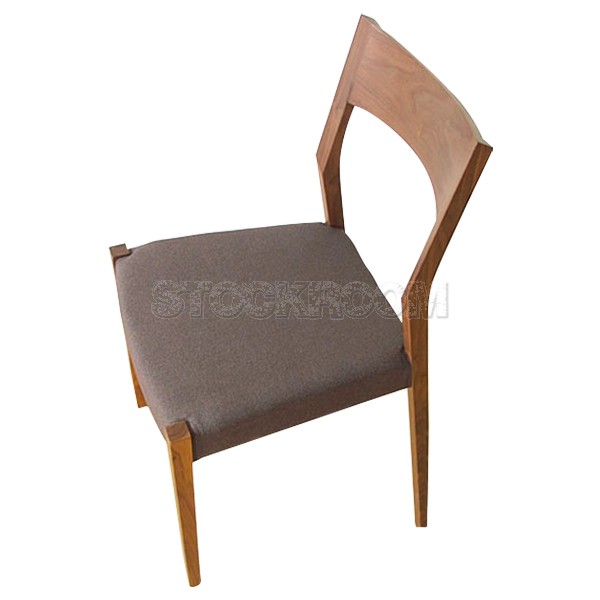 Laverni Solid Oak Wood Dining Chair - Upholstered