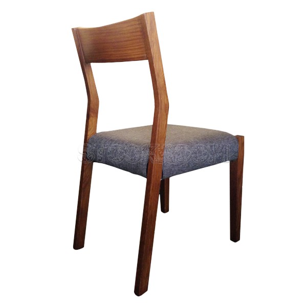 Laverni Solid Oak Wood Dining Chair - Upholstered