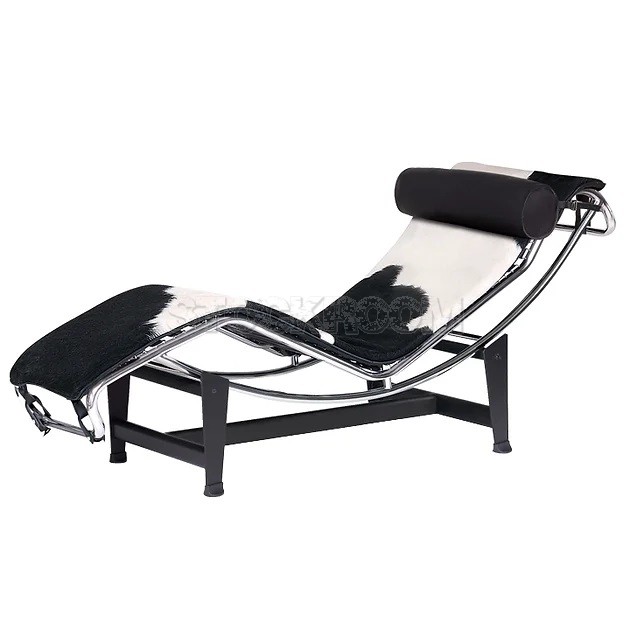 LE CORBUSIER LC4 STYLE CHAISE LOUNGE - COWHIDE