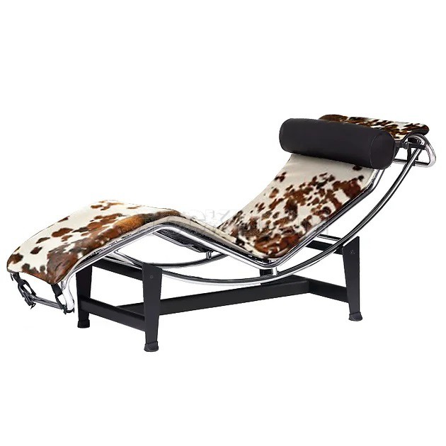 LE CORBUSIER LC4 STYLE CHAISE LOUNGE - COWHIDE