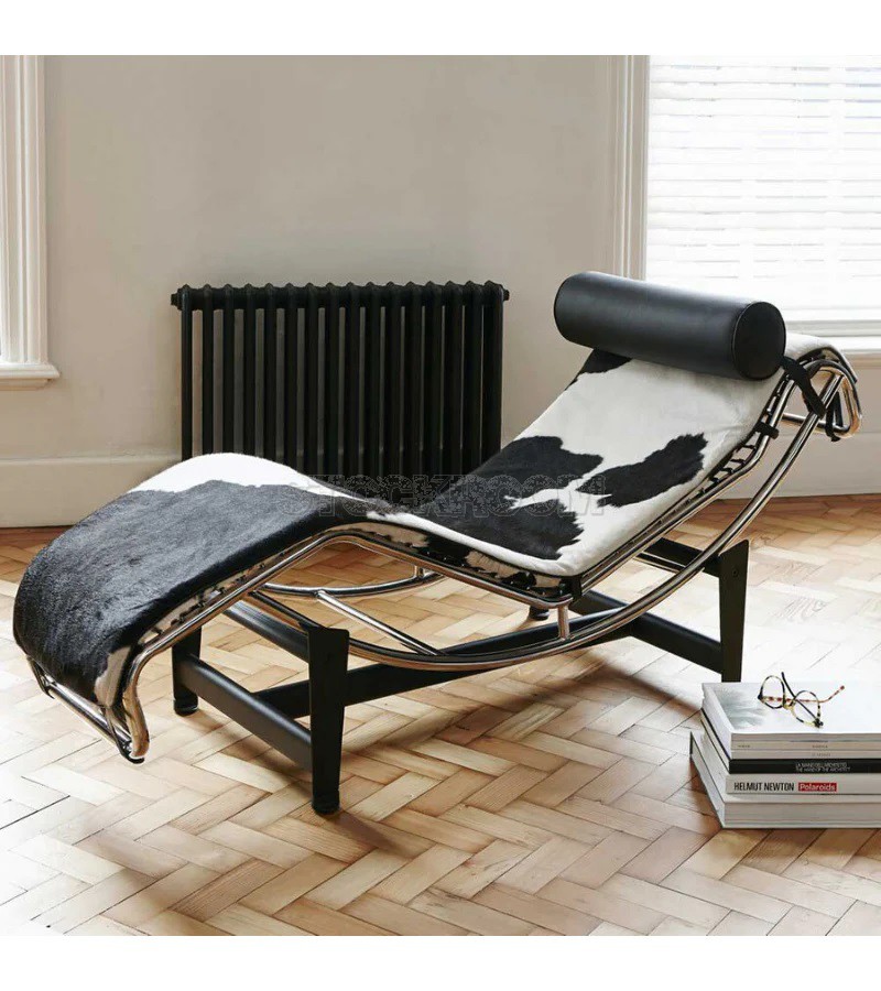 LE CORBUSIER LC4 STYLE CHAISE LOUNGE - COWHIDE