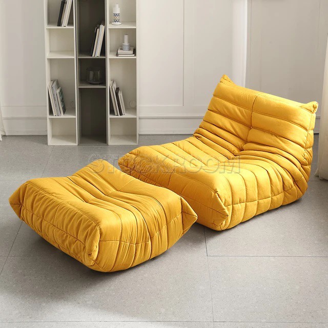 Lennox Caterpillar Style Velvet Armchair