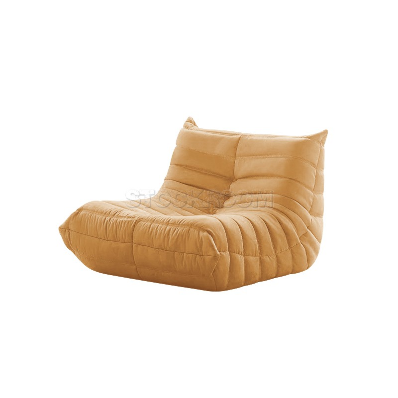 Lennox Caterpillar Style Velvet Armchair