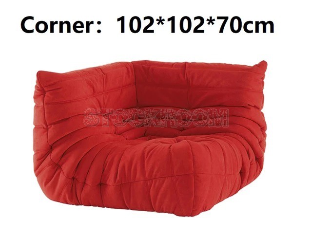 Lennox Caterpillar Style Velvet L Shape Sofa