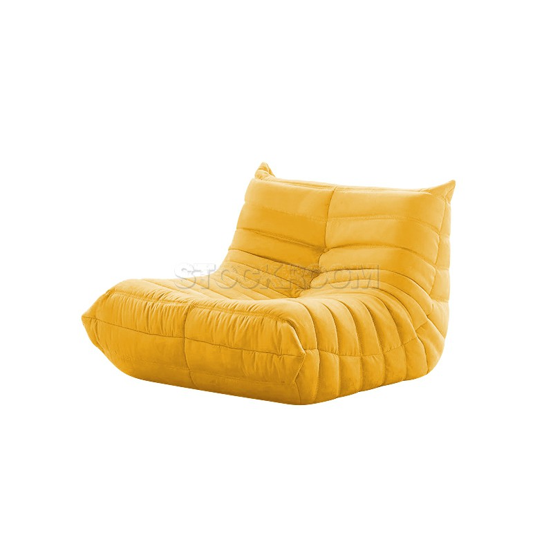 Lennox Caterpillar Style Velvet Armchair