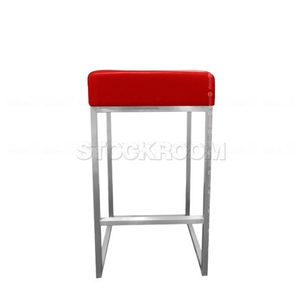 Leon Steel Leather Bar Stool