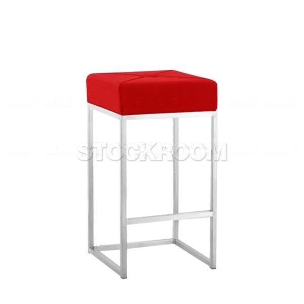 Leon Steel Leather Bar Stool