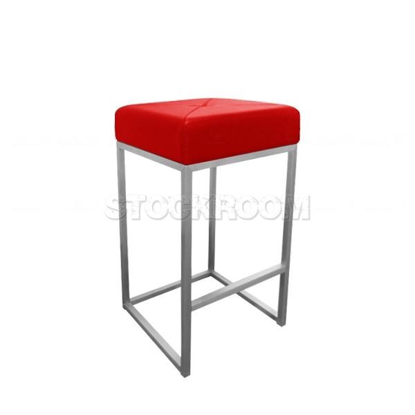 Leon Steel Leather Bar Stool