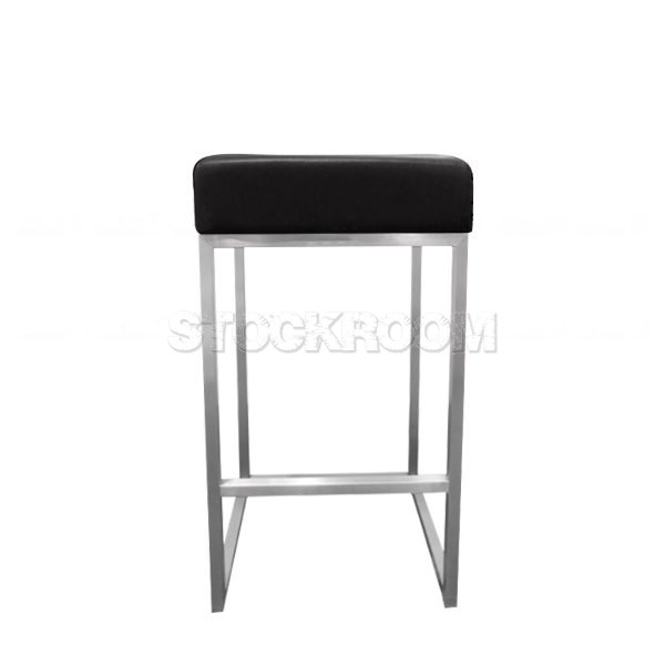 Leon Steel Leather Bar Stool