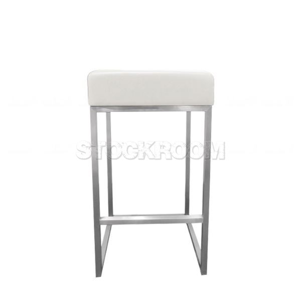 Leon Steel Leather Bar Stool