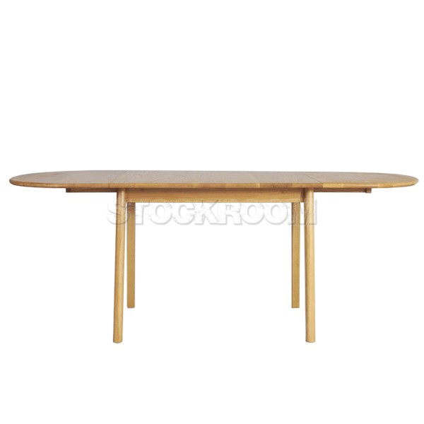 Leroi Solid Oak Wood Extendable Table