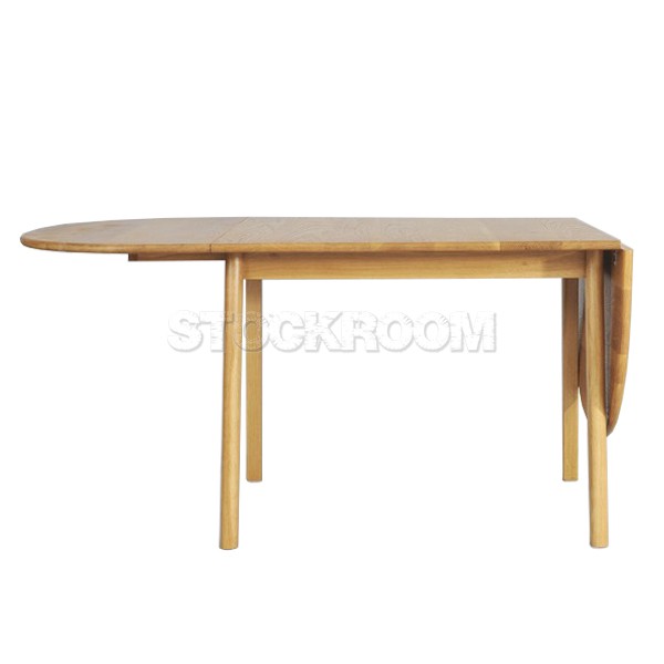 Leroi Solid Oak Wood Extendable Table