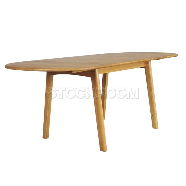 Leroi Solid Oak Wood Extendable Table