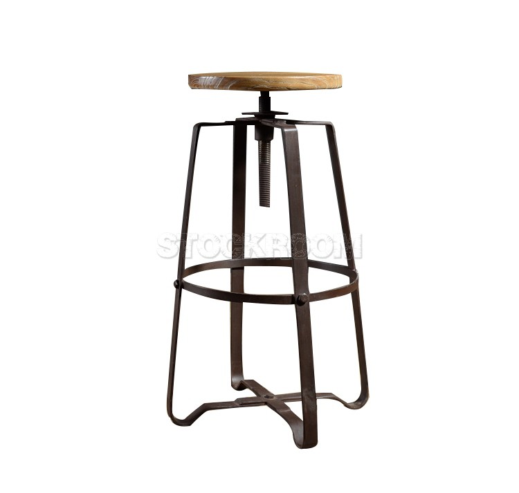 Loft Style Industrial Adjustable Bar Stool