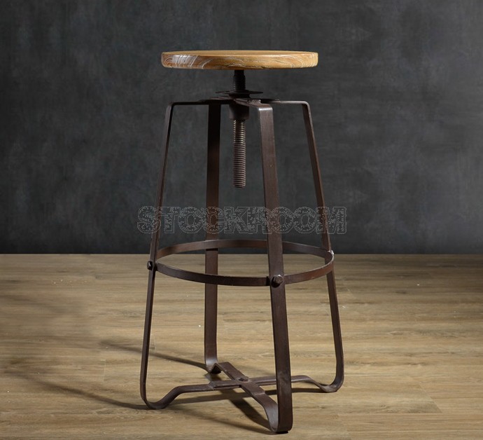 Loft Style Industrial Adjustable Bar Stool