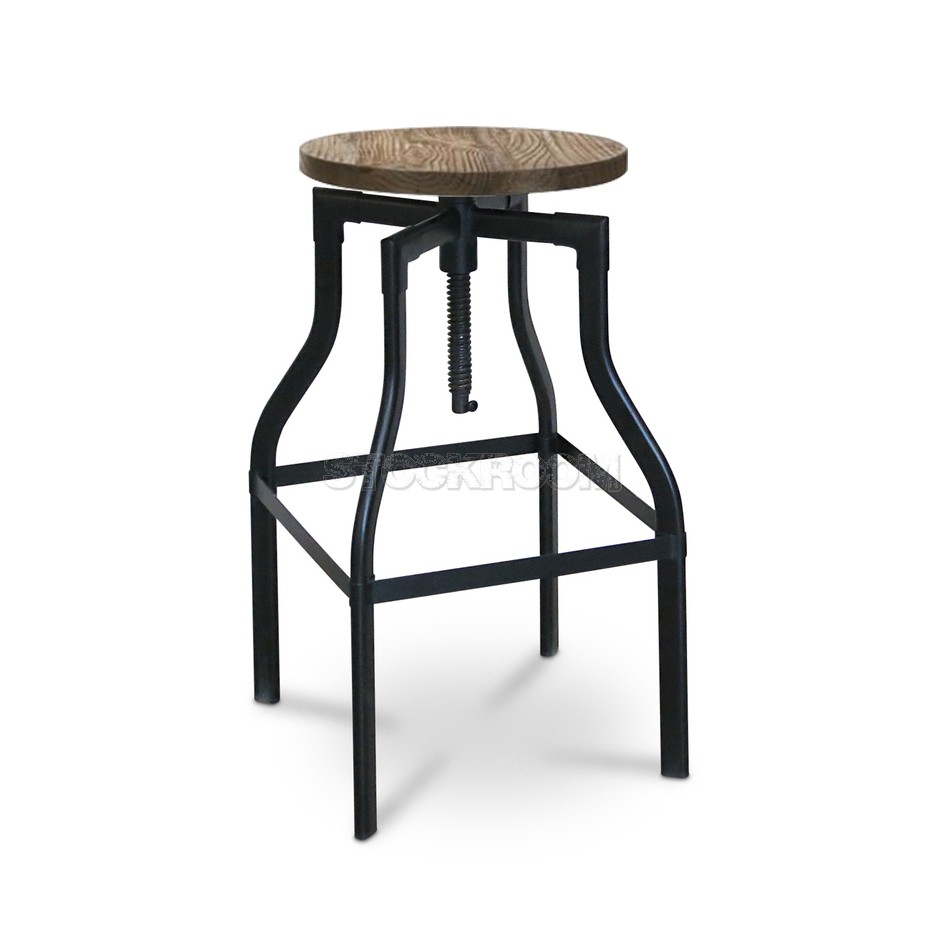 Loft Style Industrial Adjustable Low Bar Stool