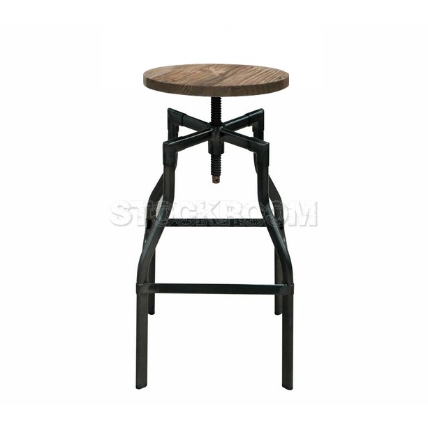 Loft Style Industrial Adjustable Low Bar Stool