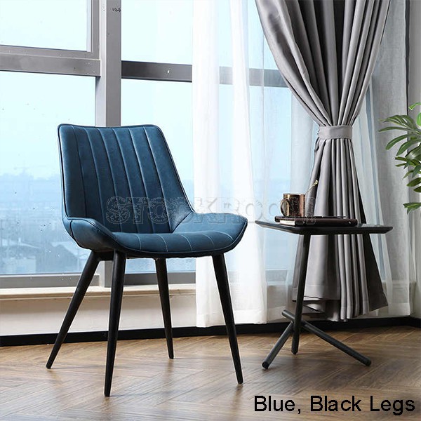 Hille PU Leather Upholstered Dining Chair With Metal Legs