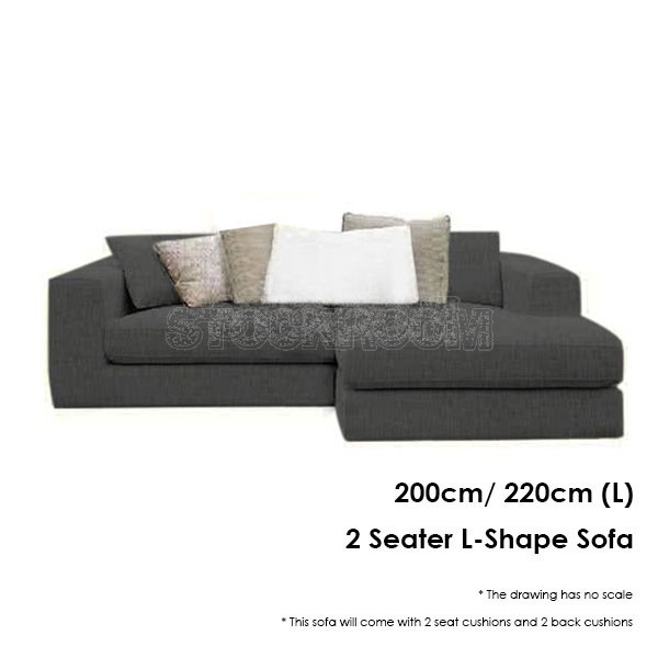 Lucca Fabric Feather Down Sofa - L Shape / Sectional Sofa