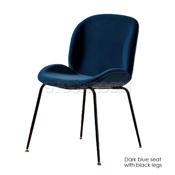 Luxurious Beetle Velvet Dining Chair with Metal Legs