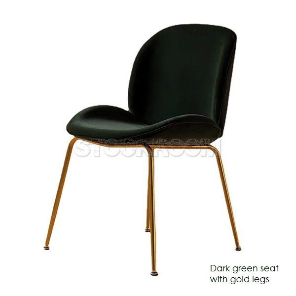 Luxurious Beetle Velvet Dining Chair with Metal Legs