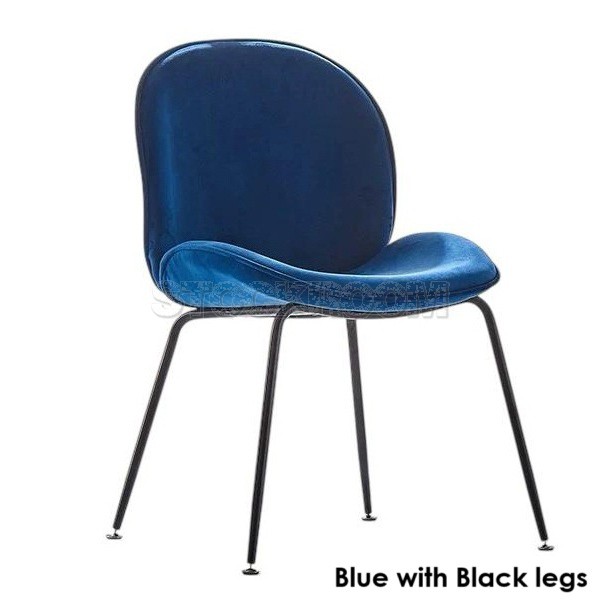 Luxurious Beetle Velvet Dining Chair with Metal Legs