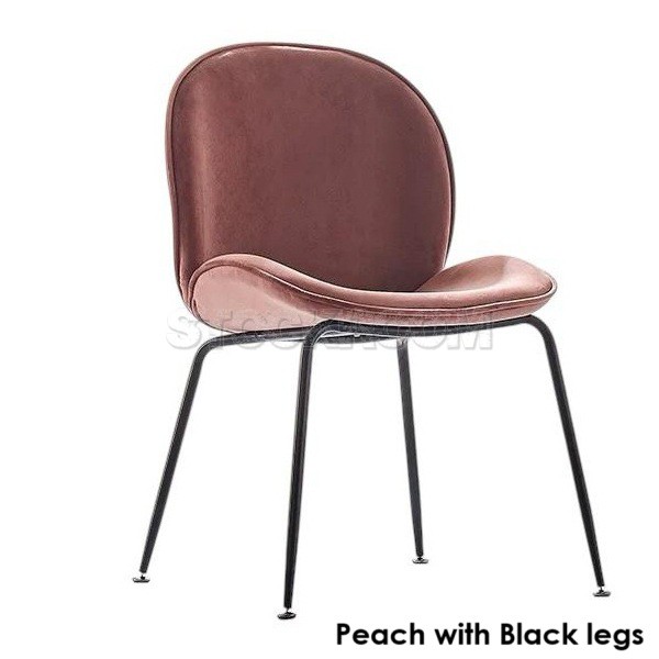 Luxurious Beetle Velvet Dining Chair with Metal Legs