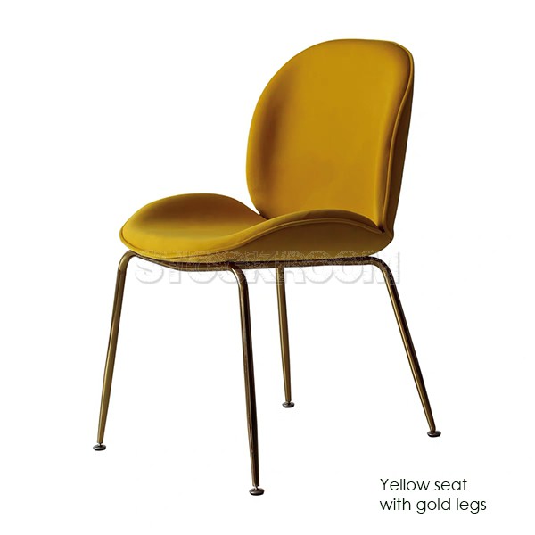 Luxurious Beetle Velvet Dining Chair with Metal Legs