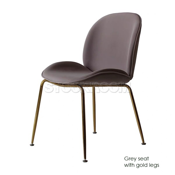 Luxurious Beetle Velvet Dining Chair with Metal Legs