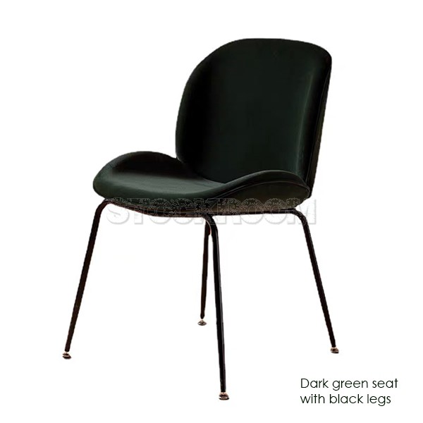 Luxurious Beetle Velvet Dining Chair with Metal Legs