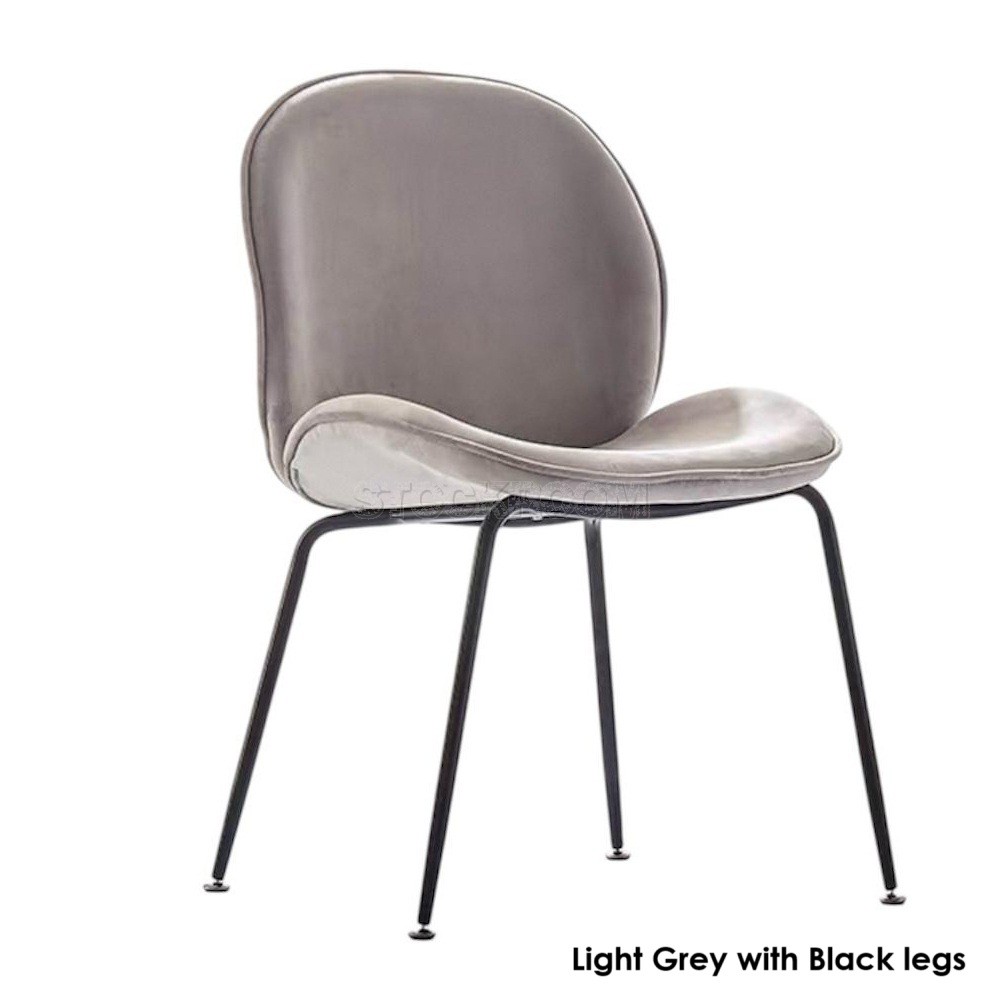 Luxurious Beetle Velvet Dining Chair with Metal Legs