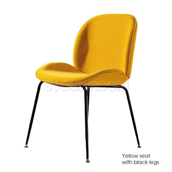 Luxurious Beetle Velvet Dining Chair with Metal Legs