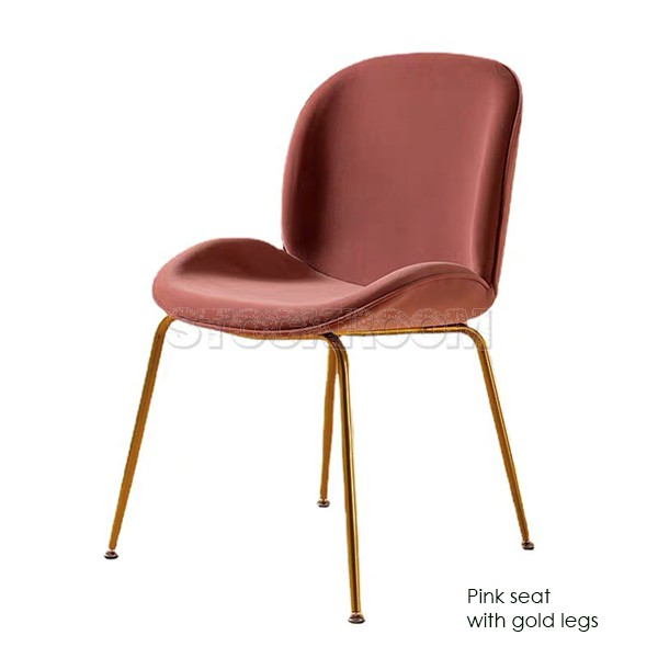 Luxurious Beetle Velvet Dining Chair with Metal Legs