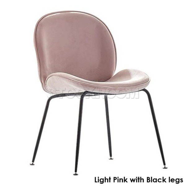 Luxurious Beetle Velvet Dining Chair with Metal Legs