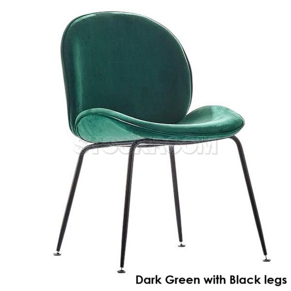 Luxurious Beetle Velvet Dining Chair with Metal Legs