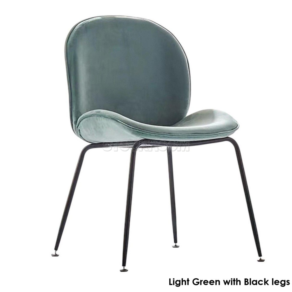 Luxurious Beetle Velvet Dining Chair with Metal Legs