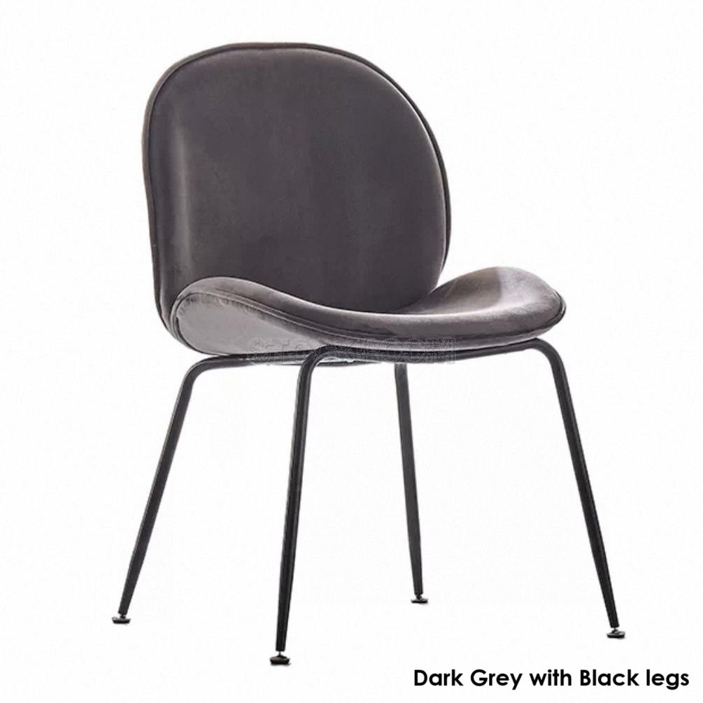 Luxurious Beetle Velvet Dining Chair with Metal Legs