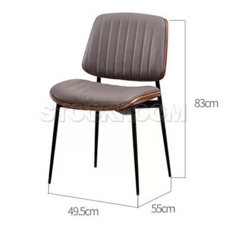 Lyla PU Leather Upholstered Dining Chair With Metal Legs