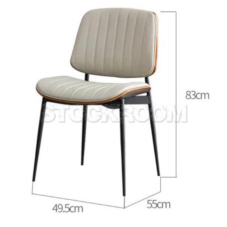 Lyla PU Leather Upholstered Dining Chair With Metal Legs