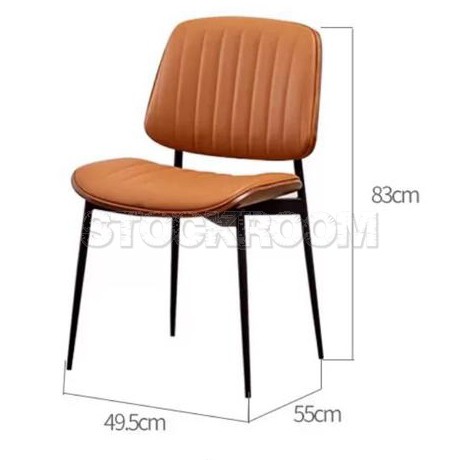 Lyla PU Leather Upholstered Dining Chair With Metal Legs