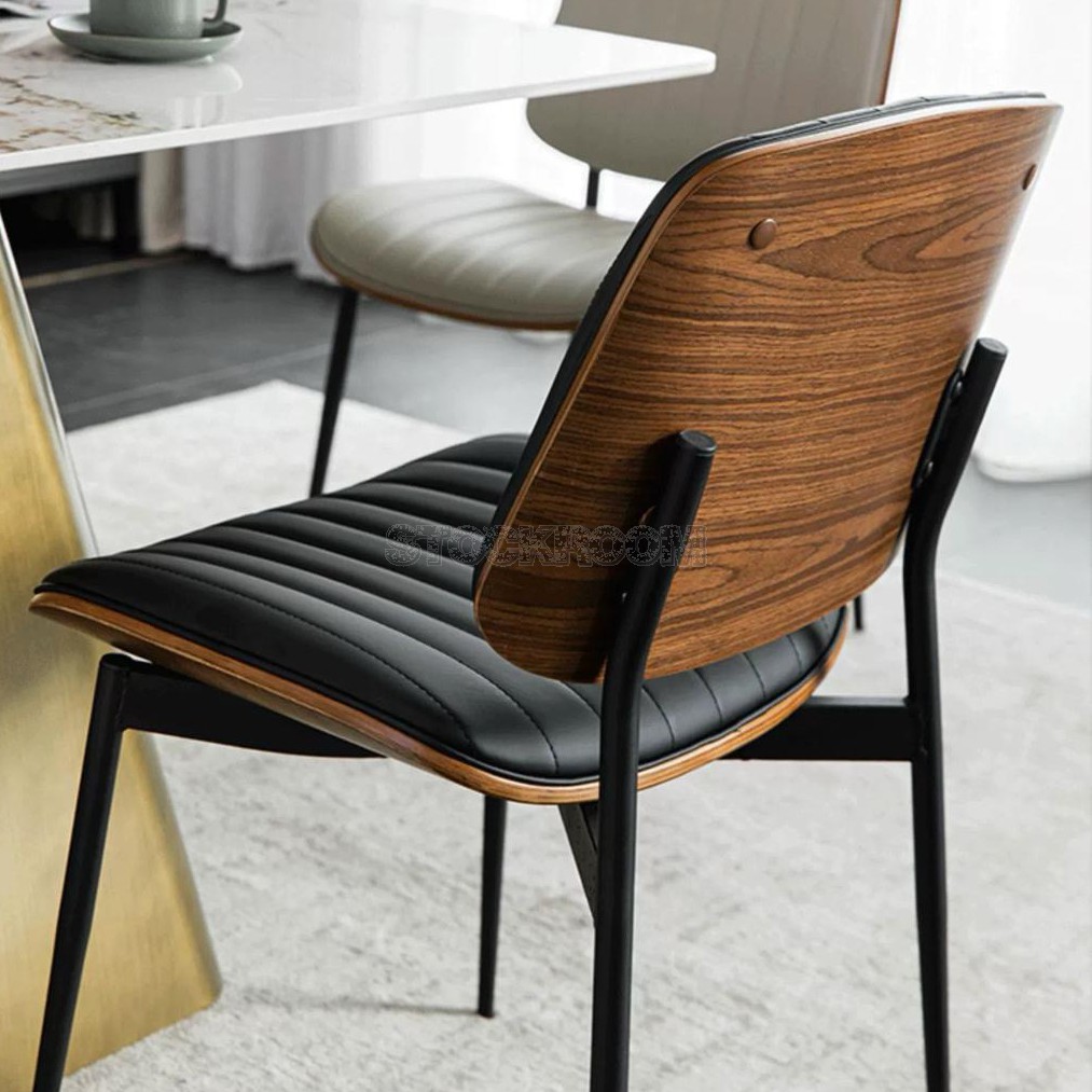 Lyla PU Leather Upholstered Dining Chair With Metal Legs