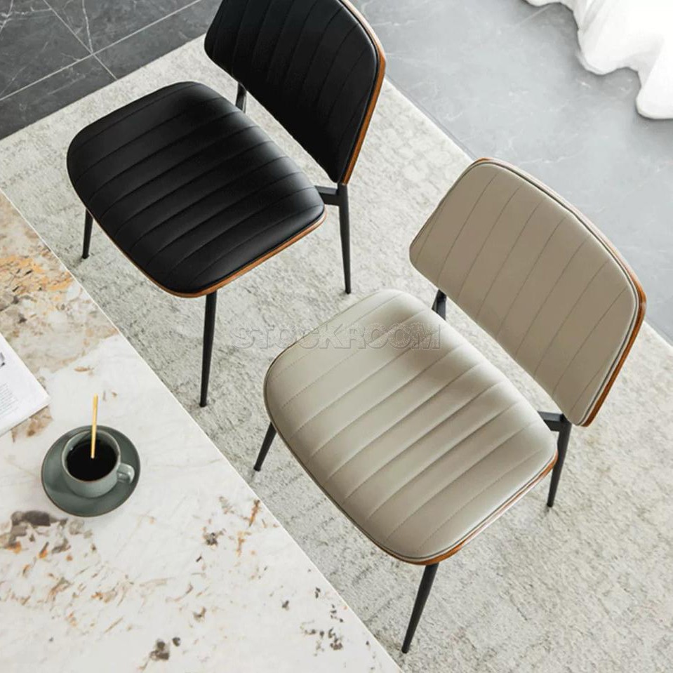 Lyla PU Leather Upholstered Dining Chair With Metal Legs
