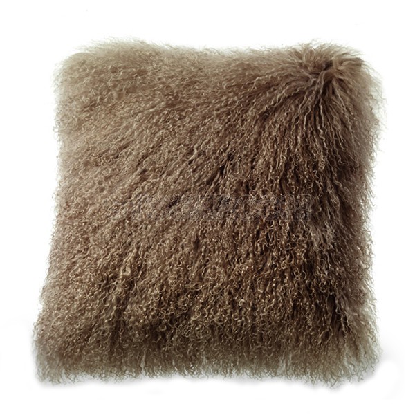 Mongolian Lamb Fur Cushion - White