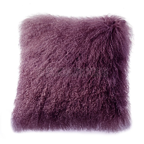 Mongolian Lamb Fur Cushion - White